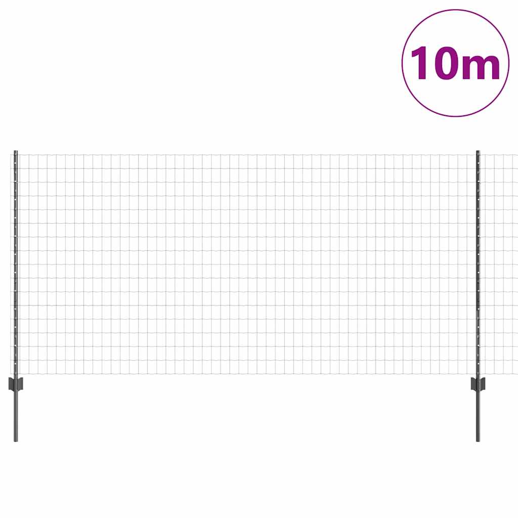 Euro gjerdet med stolpe 10 x 1,2 m PVC-belagt stål Grå Mesh