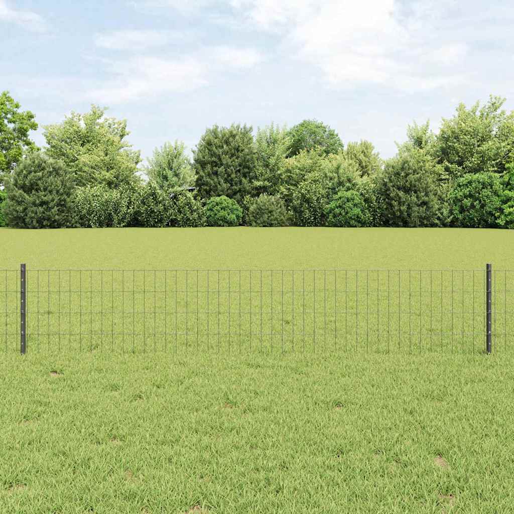 Euro gjerdet med stolpe 10 x 0,4 m PVC-belagt stål Grå Mesh