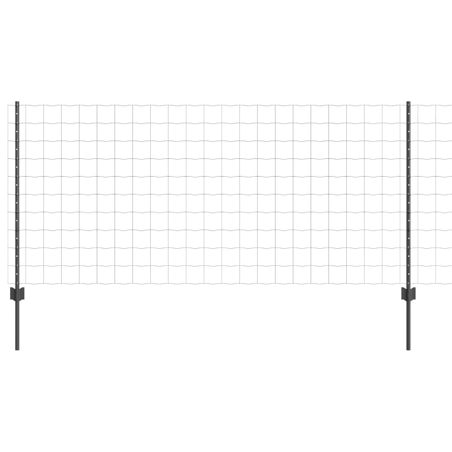 Euro gjerdet med stolpe 10 x 1 m PVC-belagt stål Grå Mesh