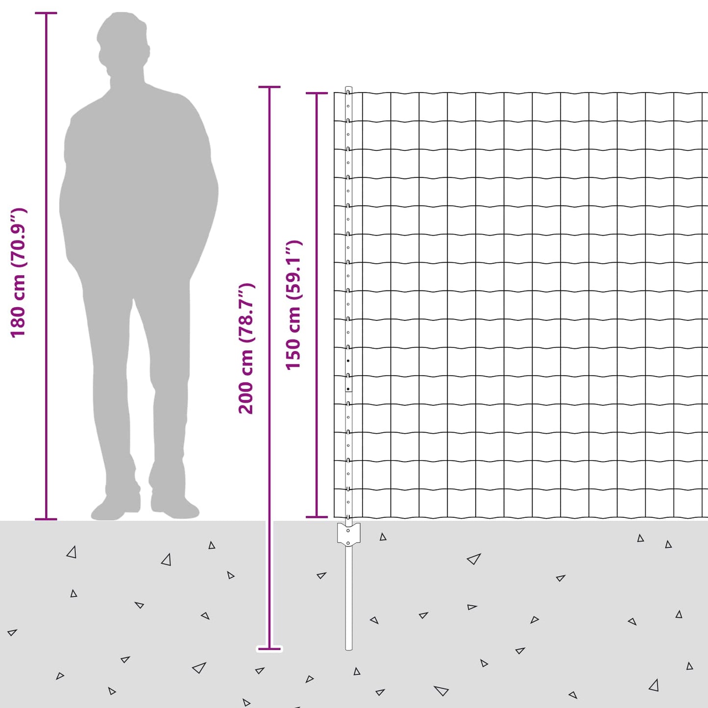 Gjerde med stolpe Grå 1,5 x 10 m Stål vidaXL