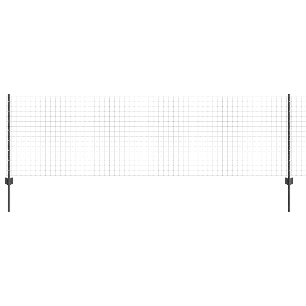 Euro gjerdet med stolpe 25 x 0,8 m PVC-belagt stål Grå Mesh