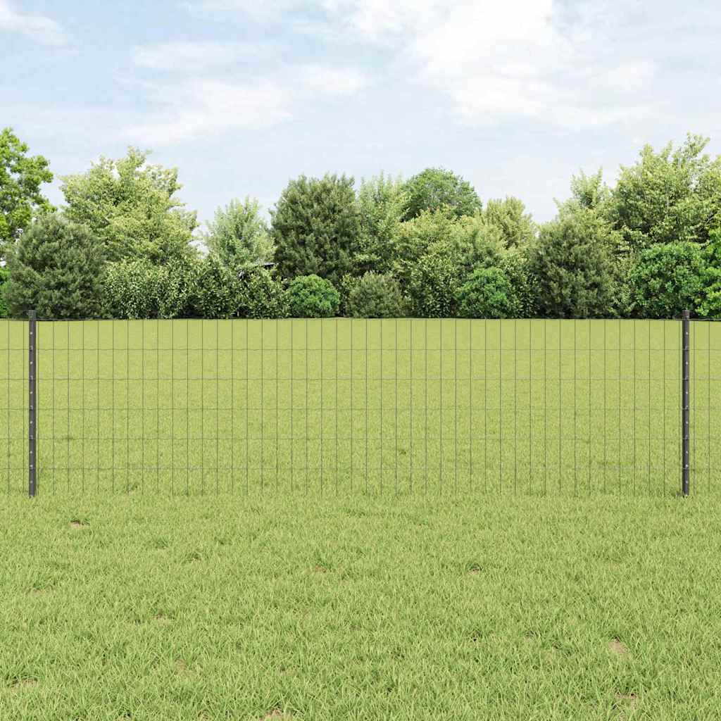 Euro gjerdet med stolpe 25 x 0,6 m PVC-belagt stål Grå Mesh