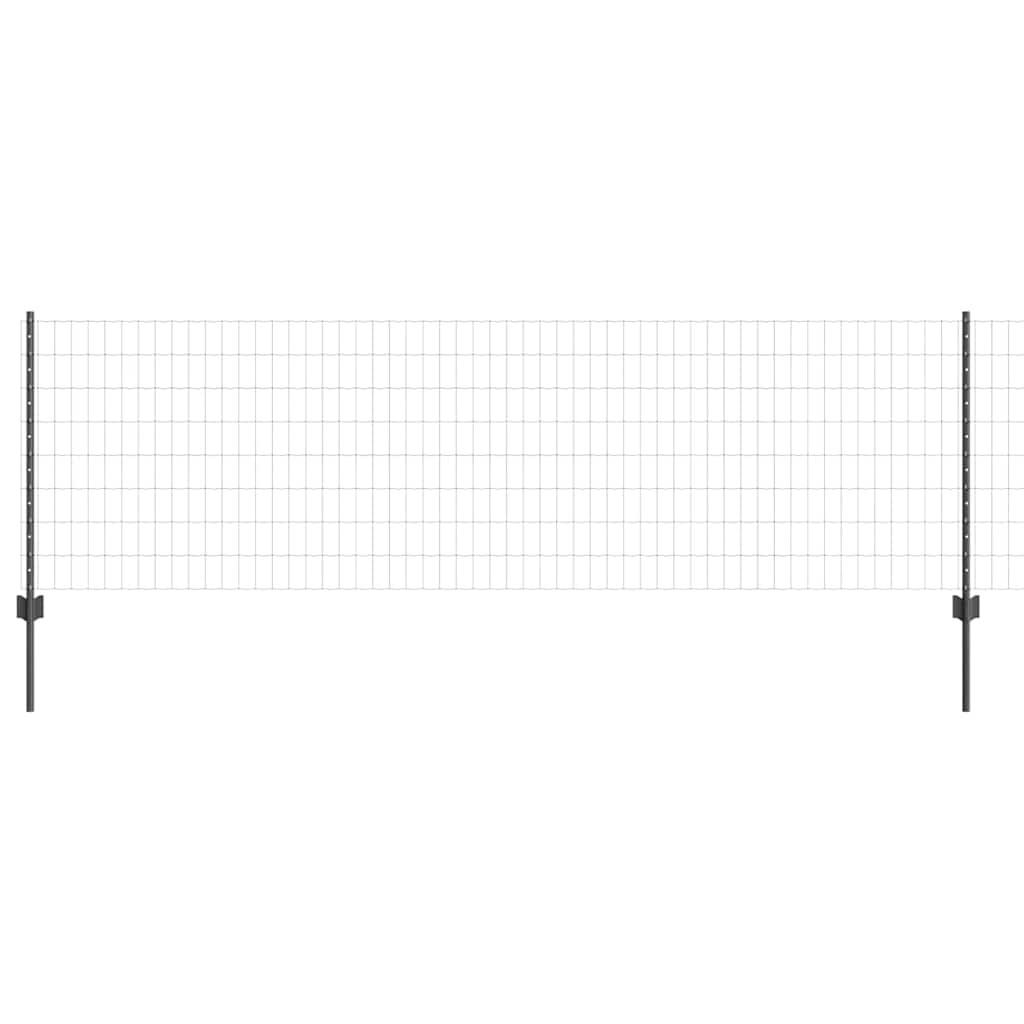 Euro gjerdet med stolpe 25 x 0,8 m PVC-belagt stål Grå Mesh