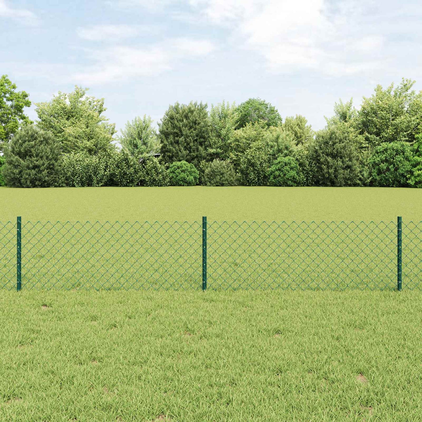 Kjettinggjerde med stolpe 10 x 0,4 m PVC-belagt stål Grønn Mesh