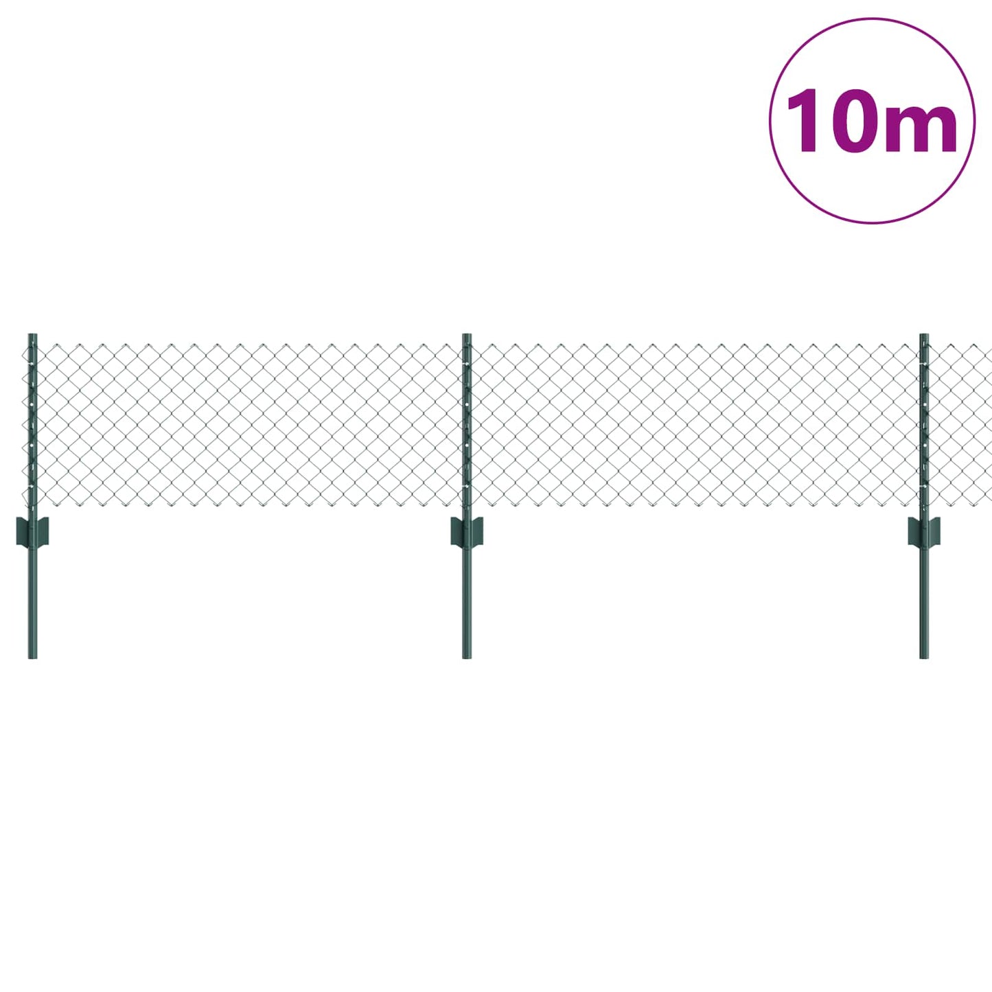Kjettinggjerde med stolpe 10 x 0,4 m PVC-belagt stål Grønn Mesh