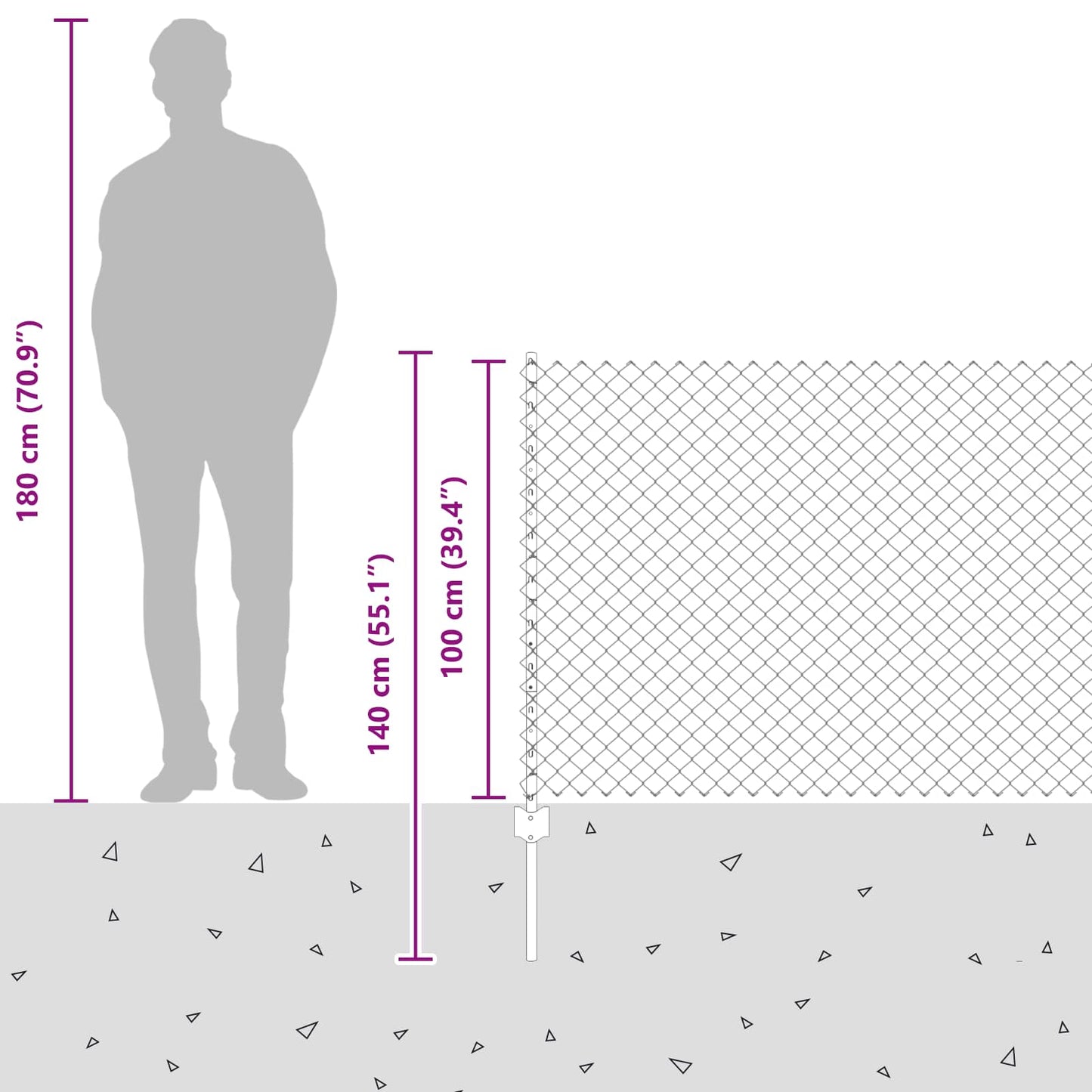 Kjettinggjerde med stolpe 10 x 1 m PVC-belagt stål Grønn Mesh