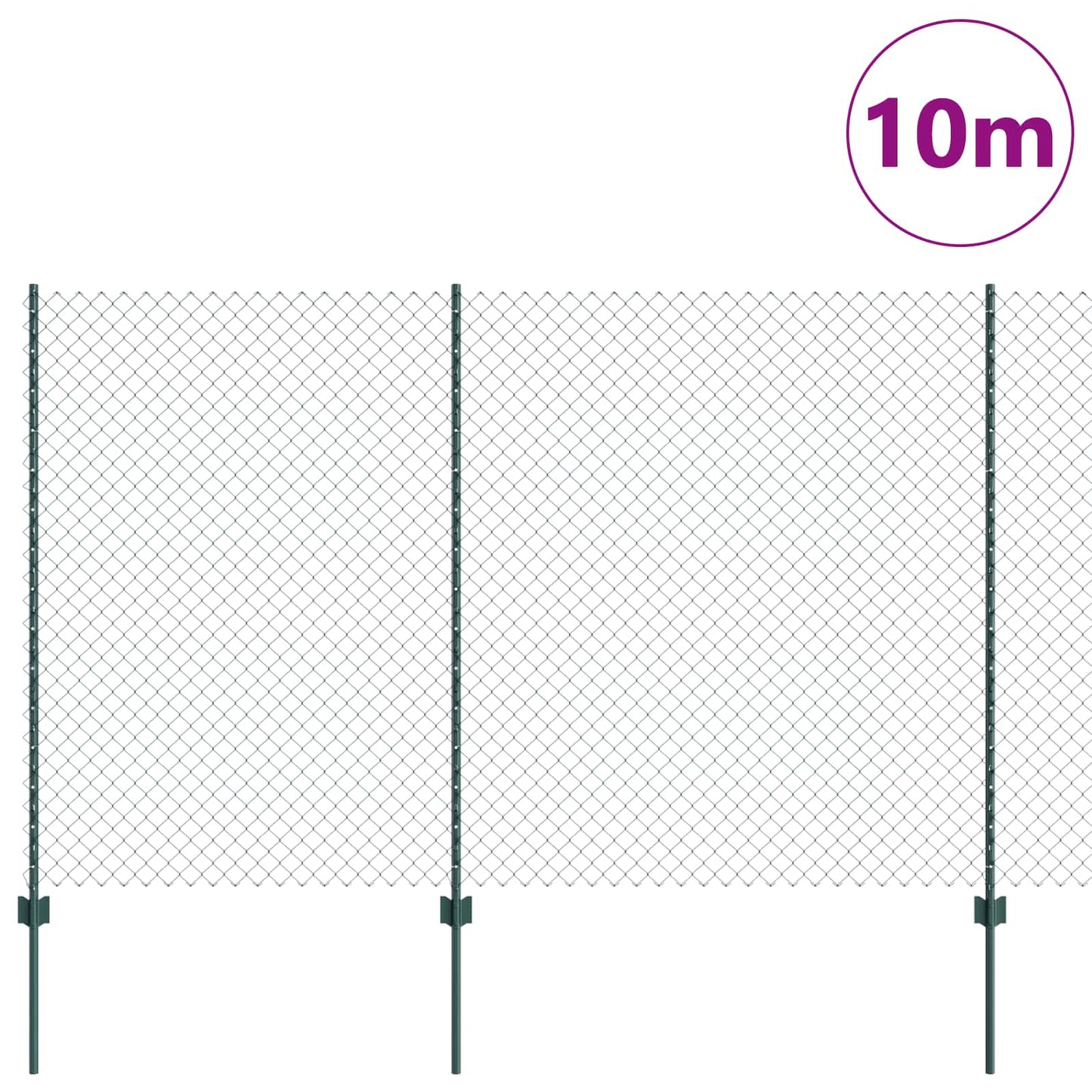 Kjettinggjerde med stolpe 10 x 1,6 m PVC-belagt stål Grønn Mesh