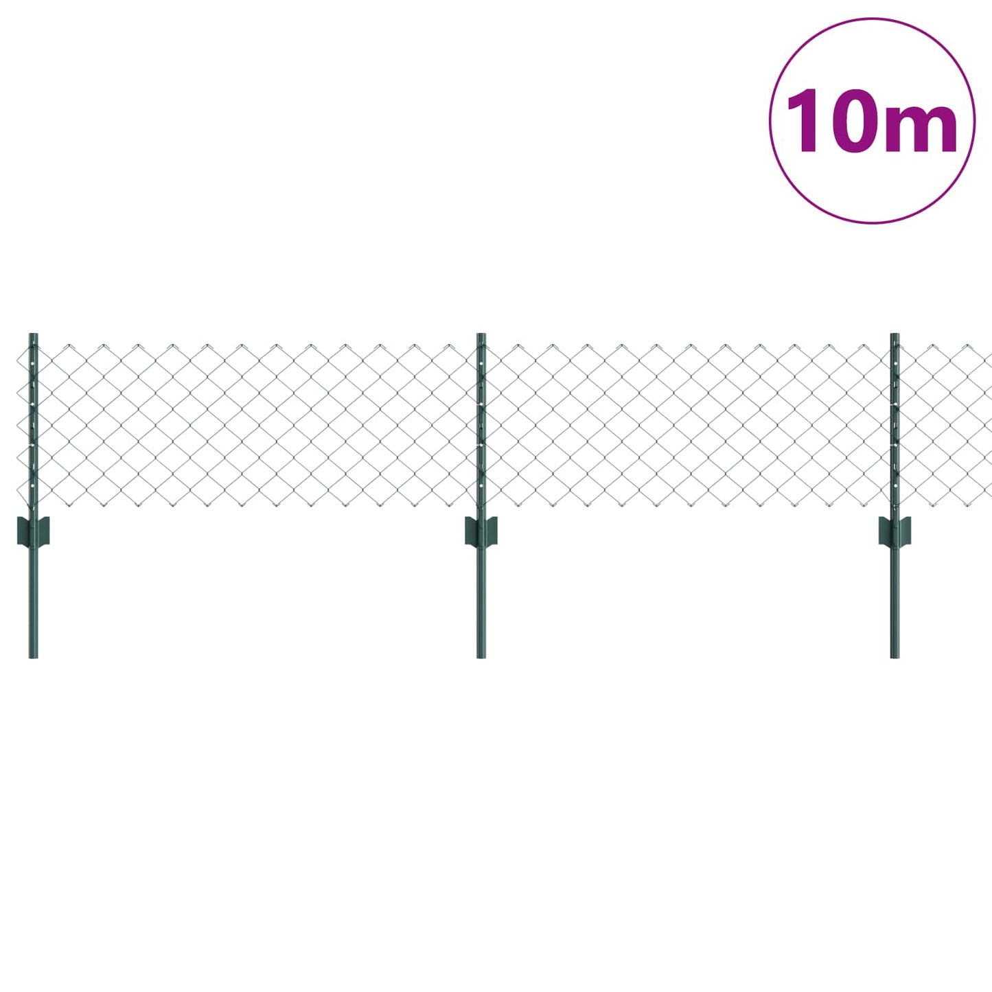 Kjettinggjerde med stolpe 10 x 0,4 m PVC-belagt stål Grønn Mesh