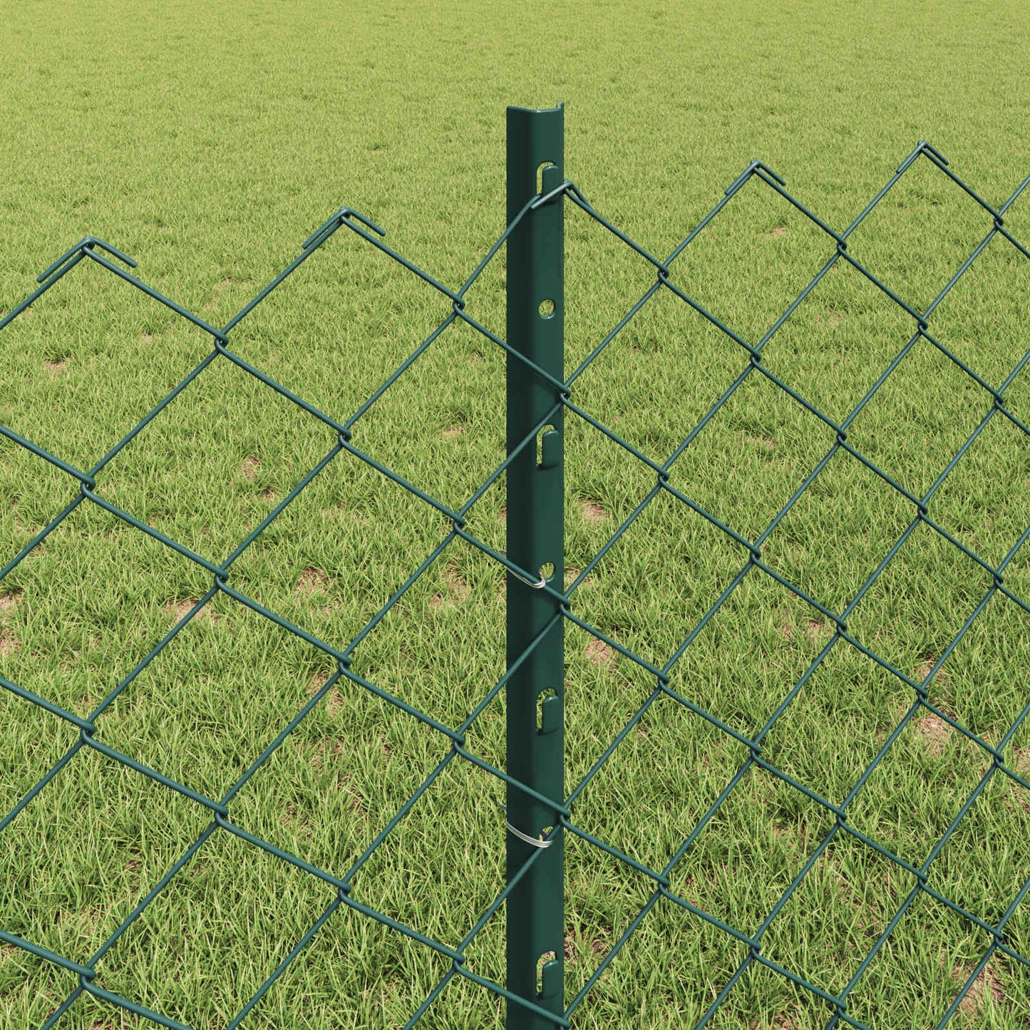 Kjettinggjerde med stolpe 10 x 0,8 m PVC-belagt stål Grønn Mesh