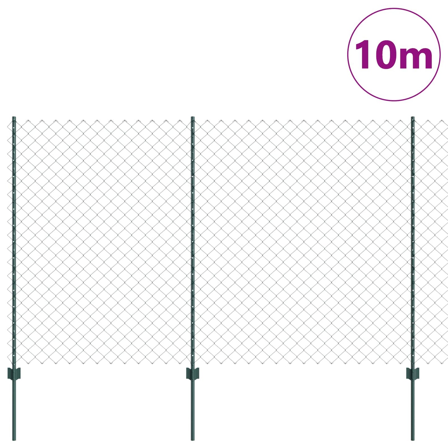 Kjettinggjerde med stolpe 10 x 1,6 m PVC-belagt stål Grønn Mesh