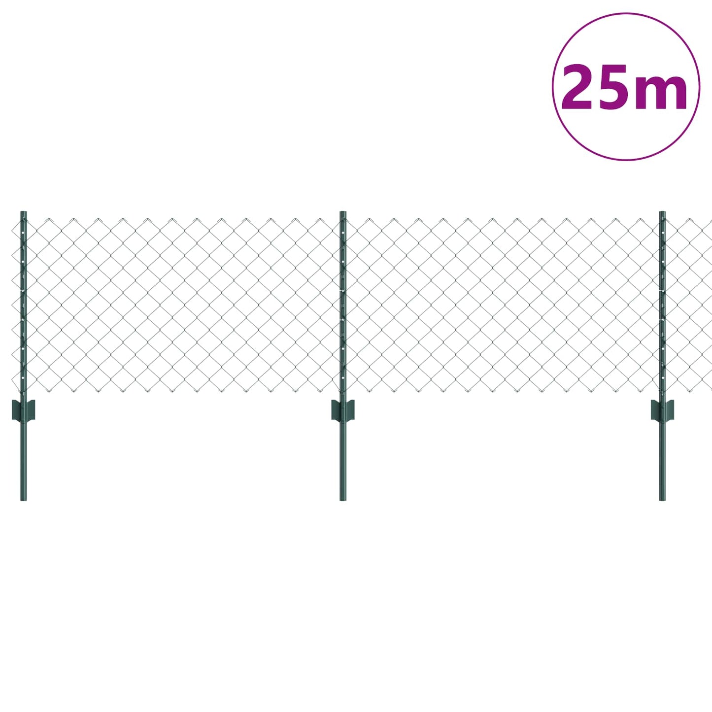 Kjettinggjerde med stolpe 25 x 0,6 m PVC-belagt stål Grønn Mesh