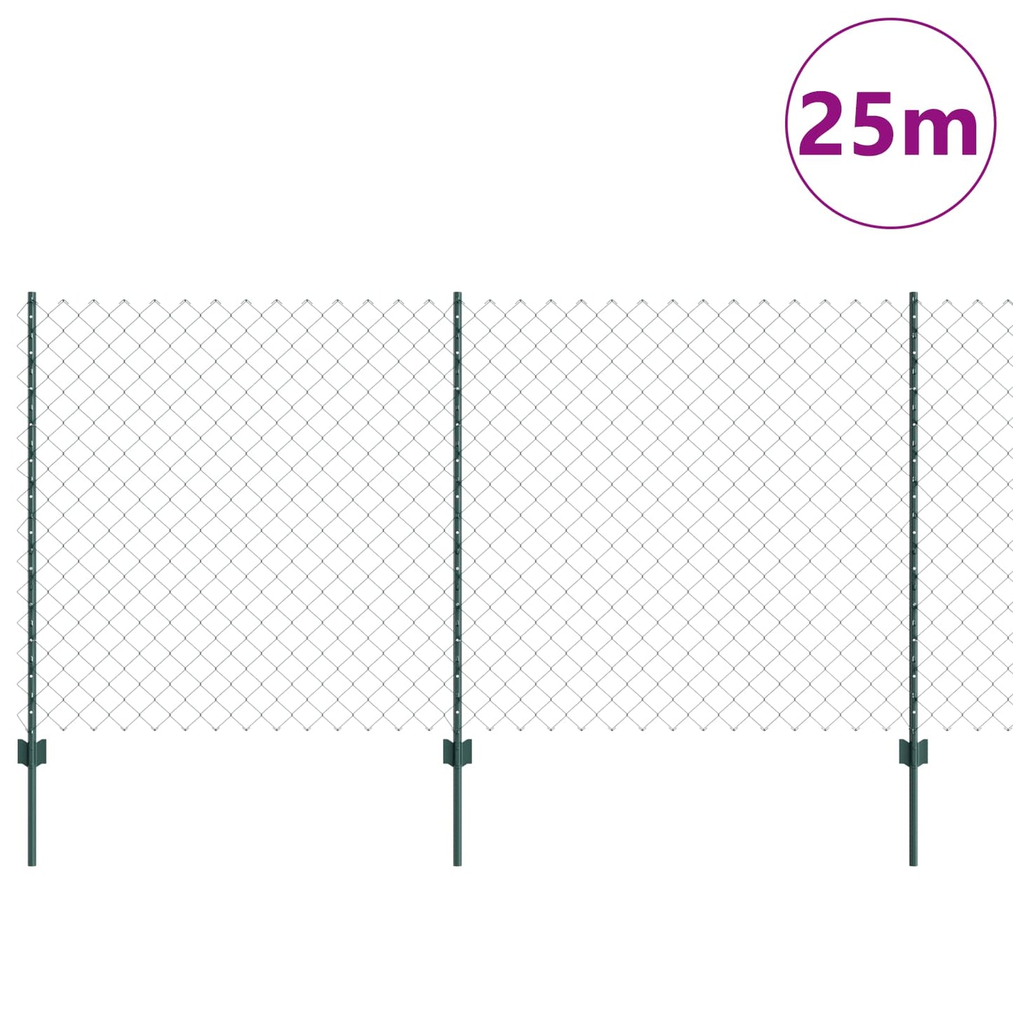 Kjettinggjerde med stolpe 25 x 1,2 m PVC-belagt stål Grønn Mesh