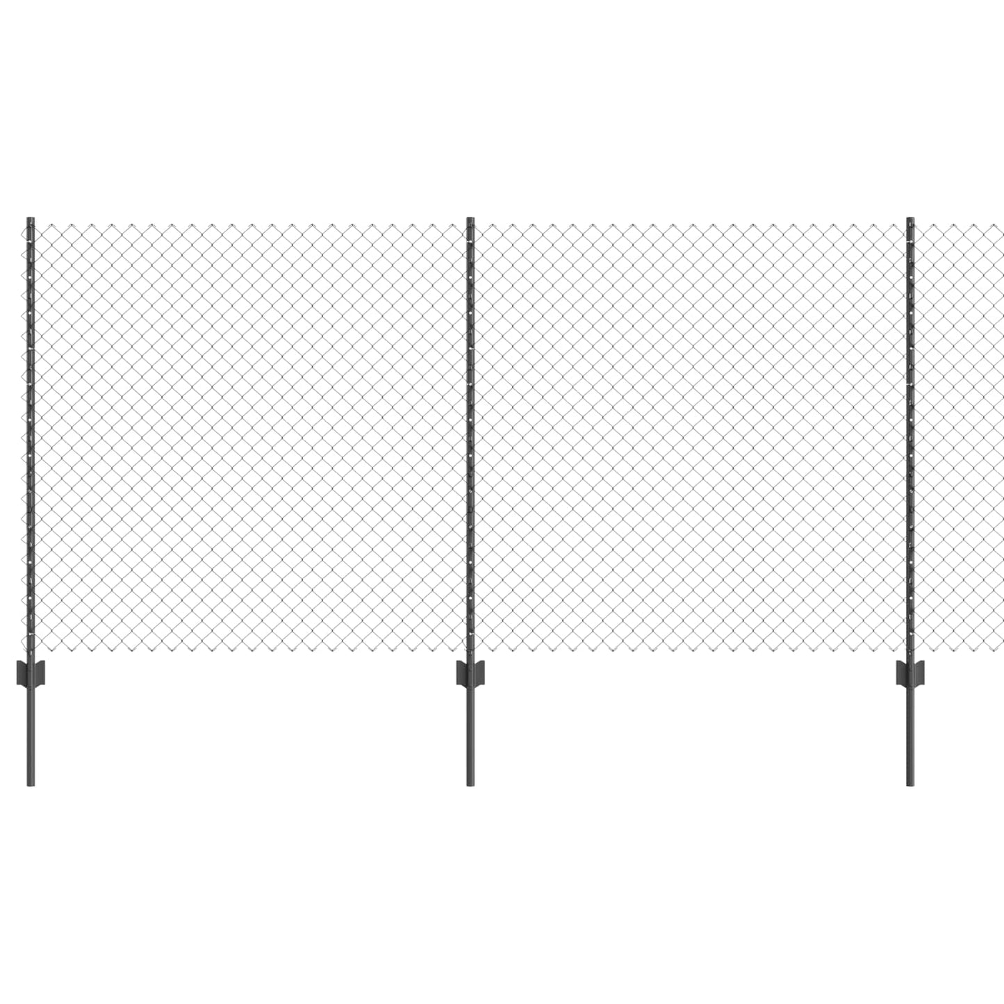 Kjettinggjerde med stolpe 10 x 1,2 m PVC-belagt stål Grå Mesh