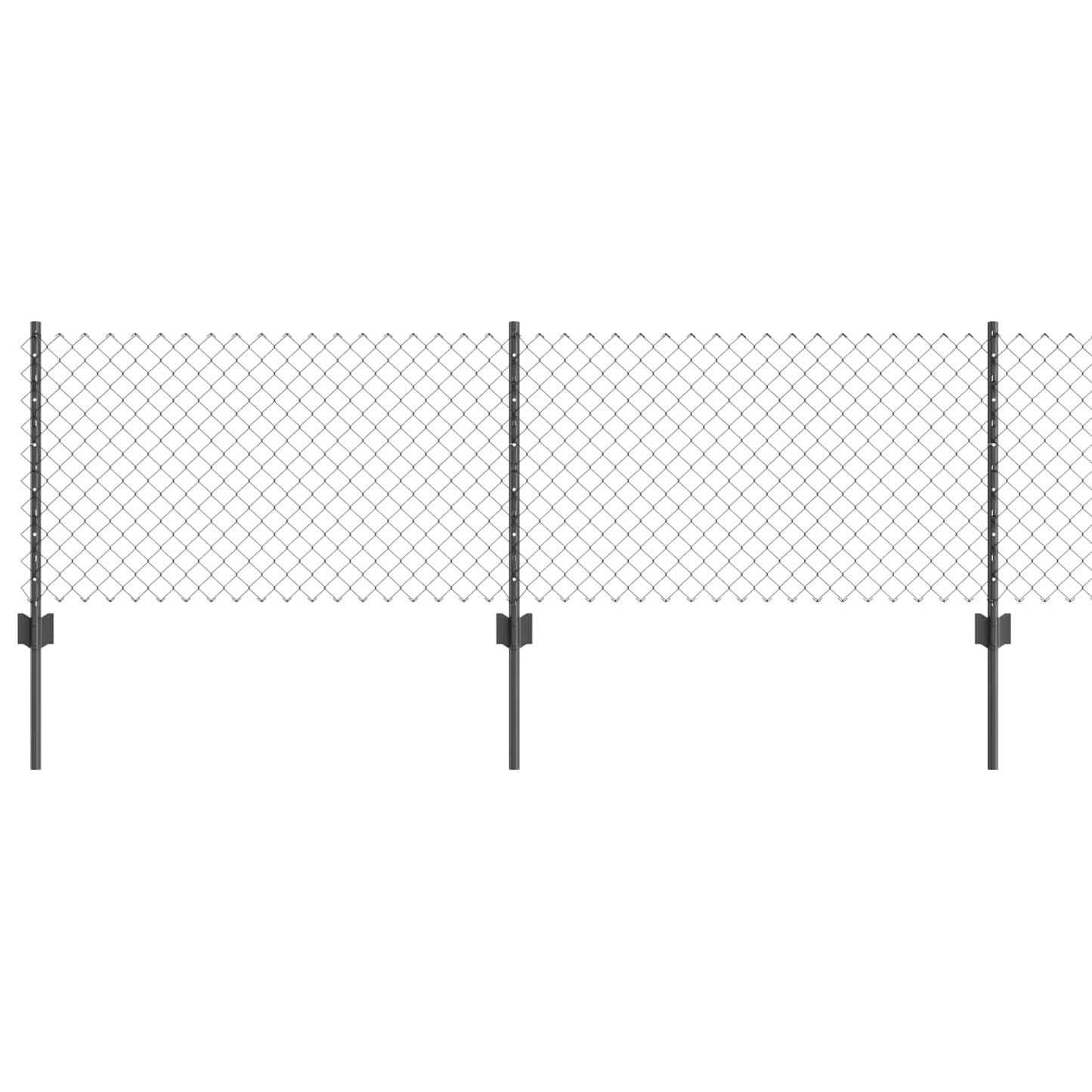 Kjettinggjerde med stolpe 25 x 0,6 m PVC-belagt stål Grå Mesh