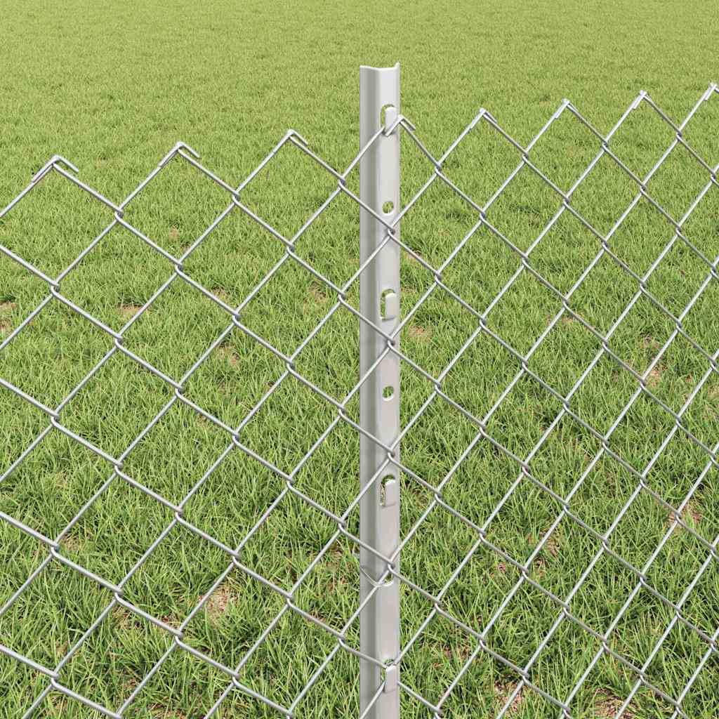 Kjettinggjerde med stolpe 25 x 0,6 m Galvanisert stål Sølv Mesh