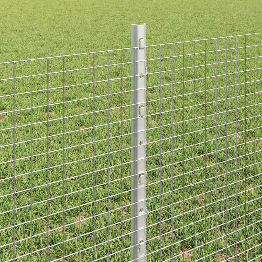 Sveiset trådgjerde med stolper 10 x 0,6 m Galvanisert stål Sølv
