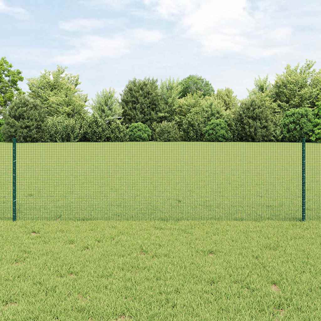 Sveiset trådgjerde med stolper 10 x 0,6 m PVC-belagt stål Grønn