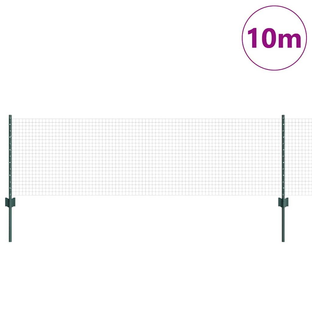 Sveiset trådgjerde med stolper 10 x 0,6 m PVC-belagt stål Grønn
