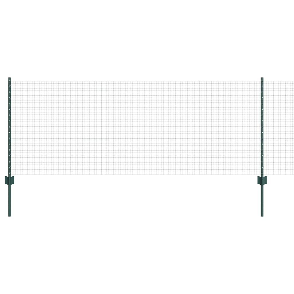 Sveiset trådgjerde med stolper 10 x 0,8 m PVC-belagt stål Grønn
