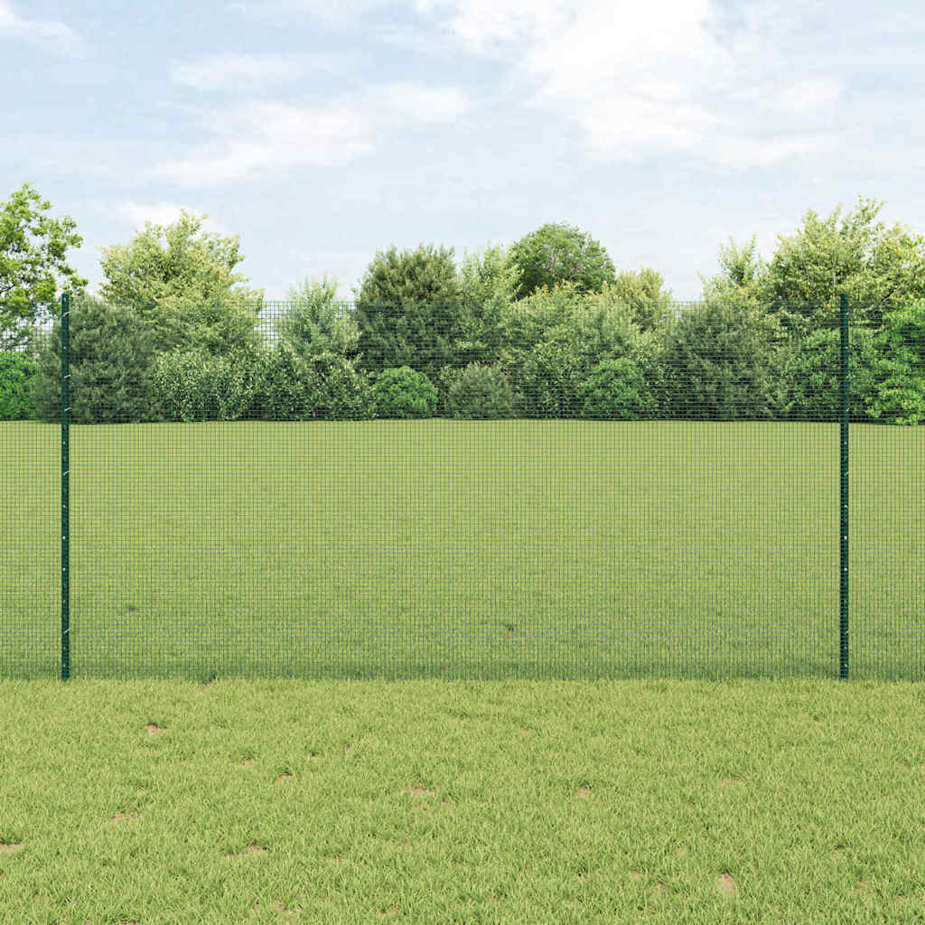 Sveiset trådgjerde med stolper 10 x 1,2 m PVC-belagt stål Grønn