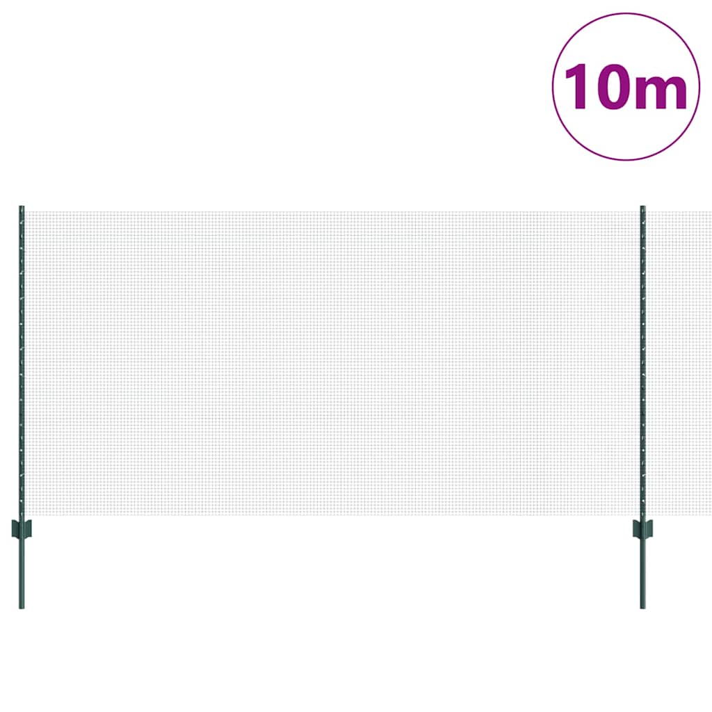 Sveiset trådgjerde med stolper 10 x 1,2 m PVC-belagt stål Grønn