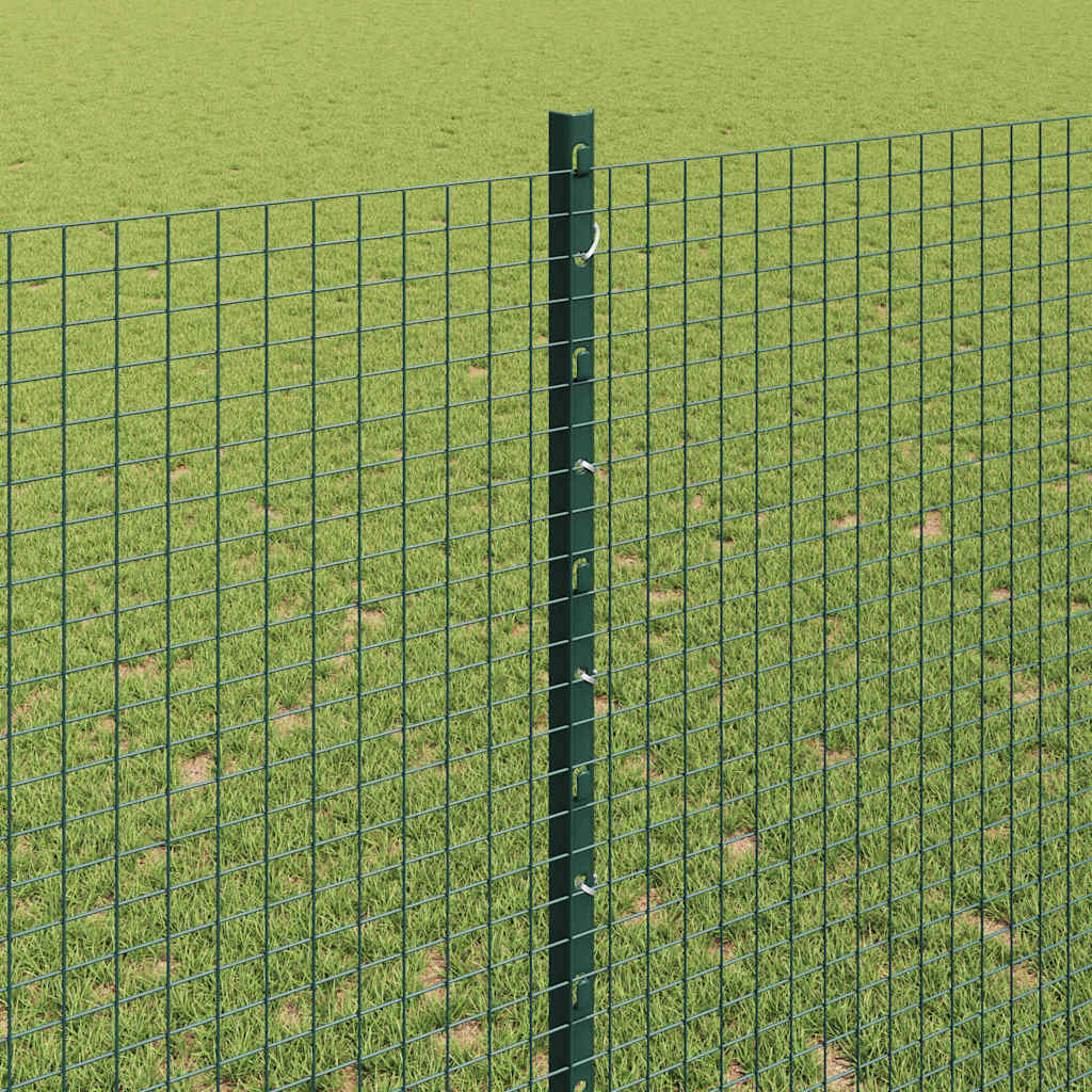 Sveiset trådgjerde med stolper 10 x 1,4 m PVC-belagt stål Grønn