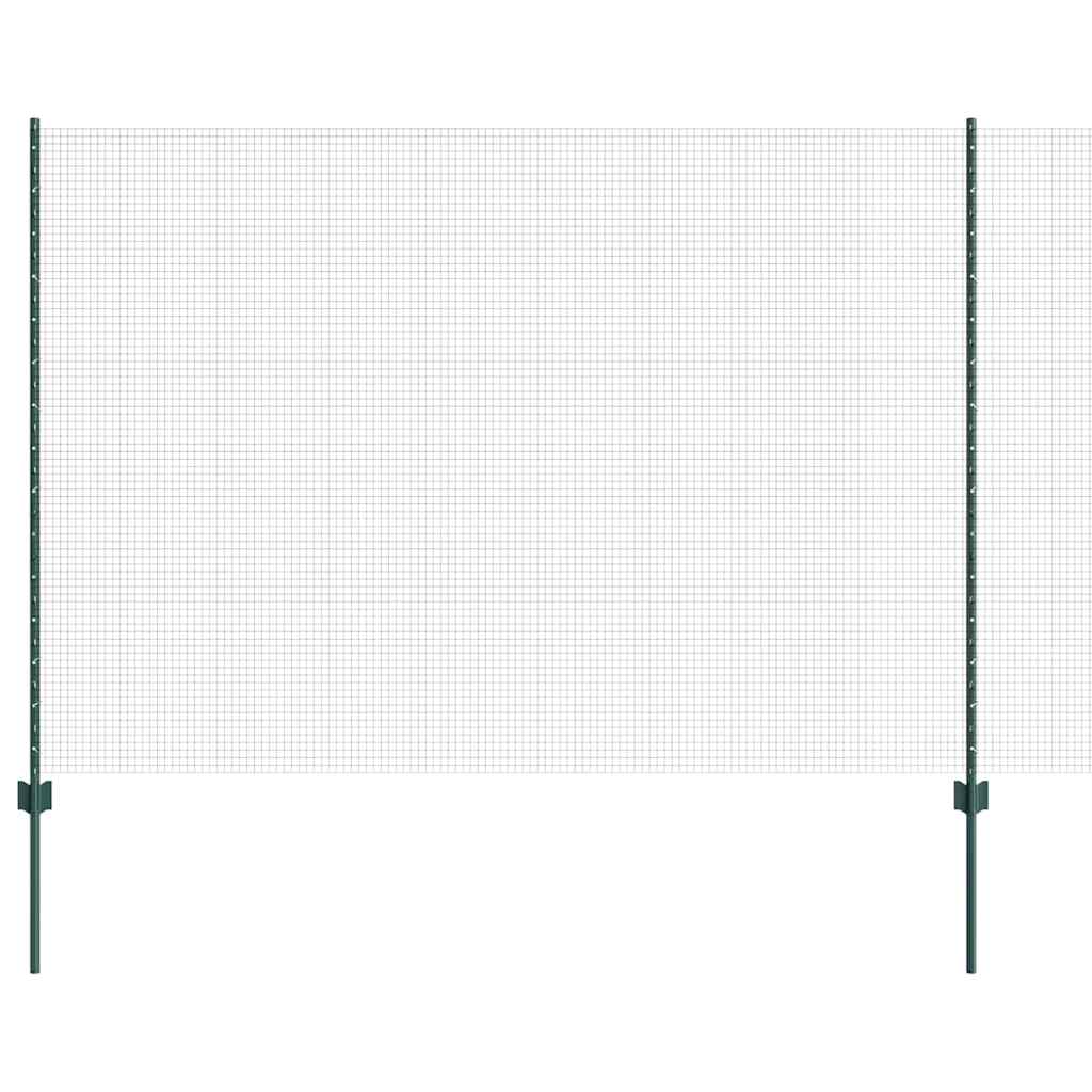 Sveiset trådgjerde med stolper 10 x 1,6 m PVC-belagt stål Grønn
