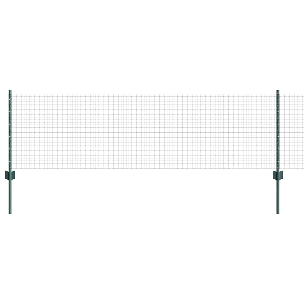 Sveiset trådgjerde med stolper 0,6 x 25 m Stål og PVC Grønn