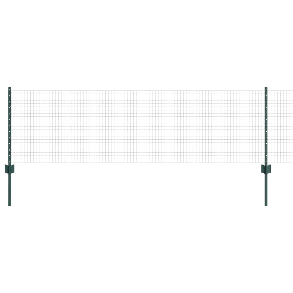 Sveiset trådgjerde med stolper 25 x 0,6 m PVC-belagt stål Grønn