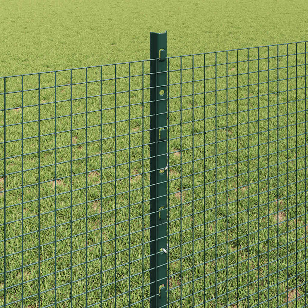Sveiset trådgjerde med stolper 25 x 0,8 m PVC-belagt stål Grønn