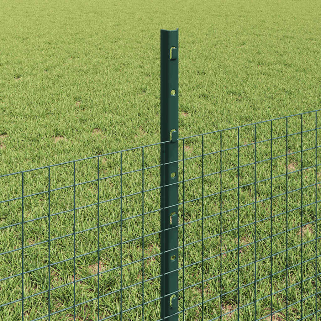 Sveiset trådgjerde med stolper 50 x 0,5 m PVC-belagt stål Grønn