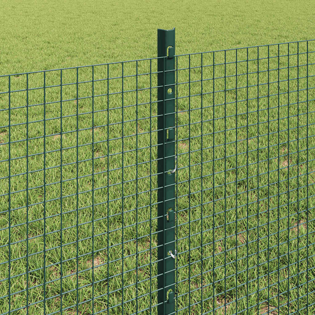 Sveiset trådgjerde med stolper 50 x 0,6 m PVC-belagt stål Grønn