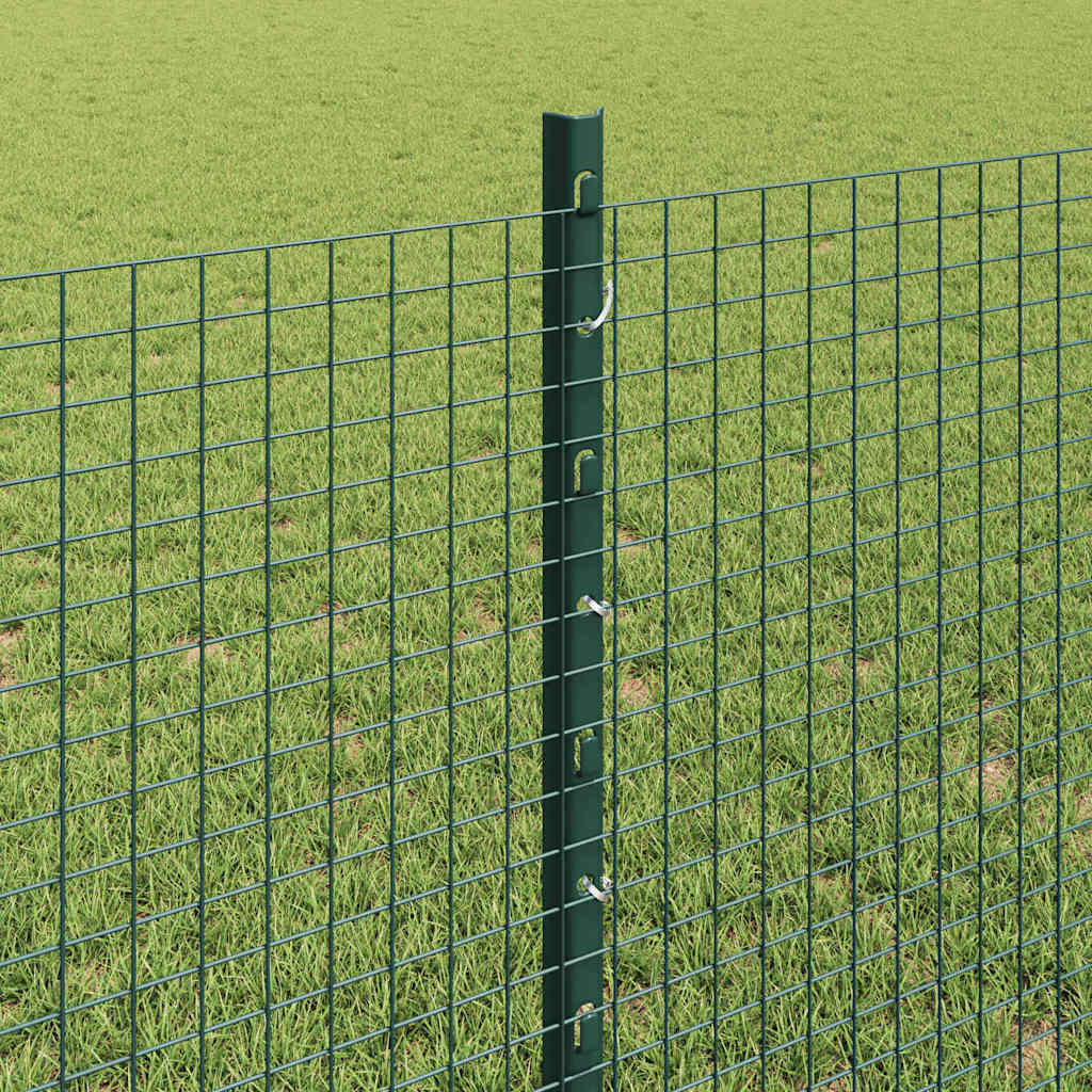 Sveiset trådgjerde med stolper 50 x 0,8 m PVC-belagt stål Grønn