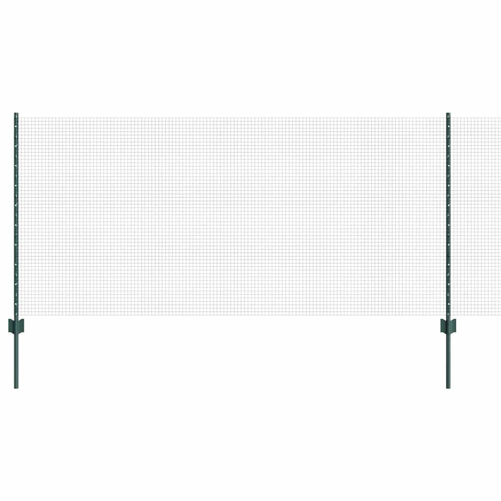 Sveiset trådgjerde med stolper 50 x 1 m PVC-belagt stål Grønn