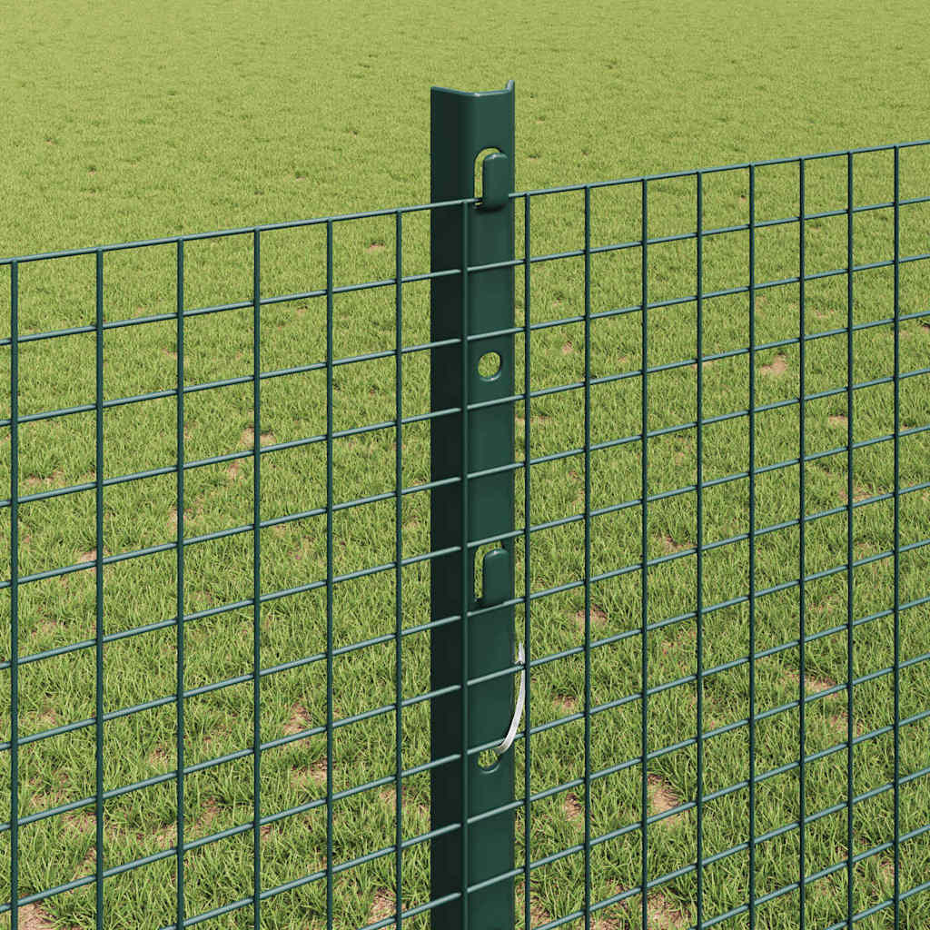 Sveiset trådgjerde med stolper 50 x 1,2 m PVC-belagt stål Grønn