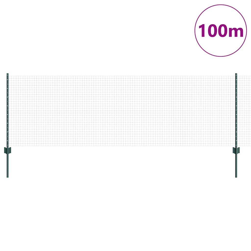 Sveiset trådgjerde med stolper 100 x 0,8 m PVC-belagt stål Mesh