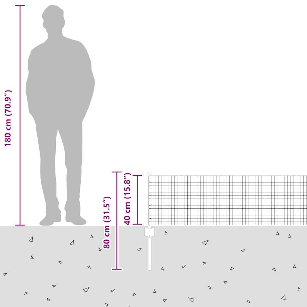 Sveiset trådgjerde med stolper 10 x 0,4 m PVC-belagt stål Grå