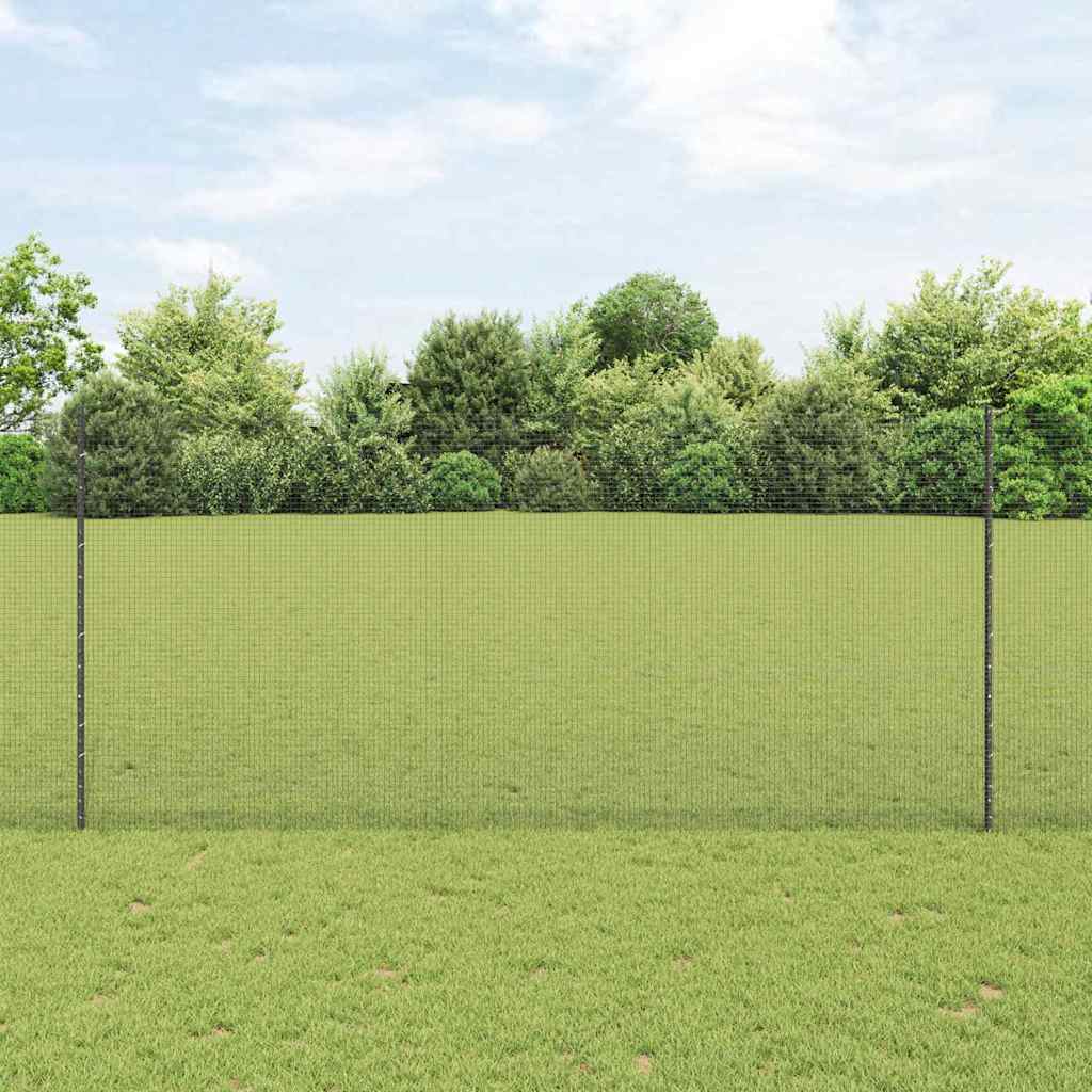 Sveiset trådgjerde med stolper 10 x 1,4 m PVC-belagt stål Grå