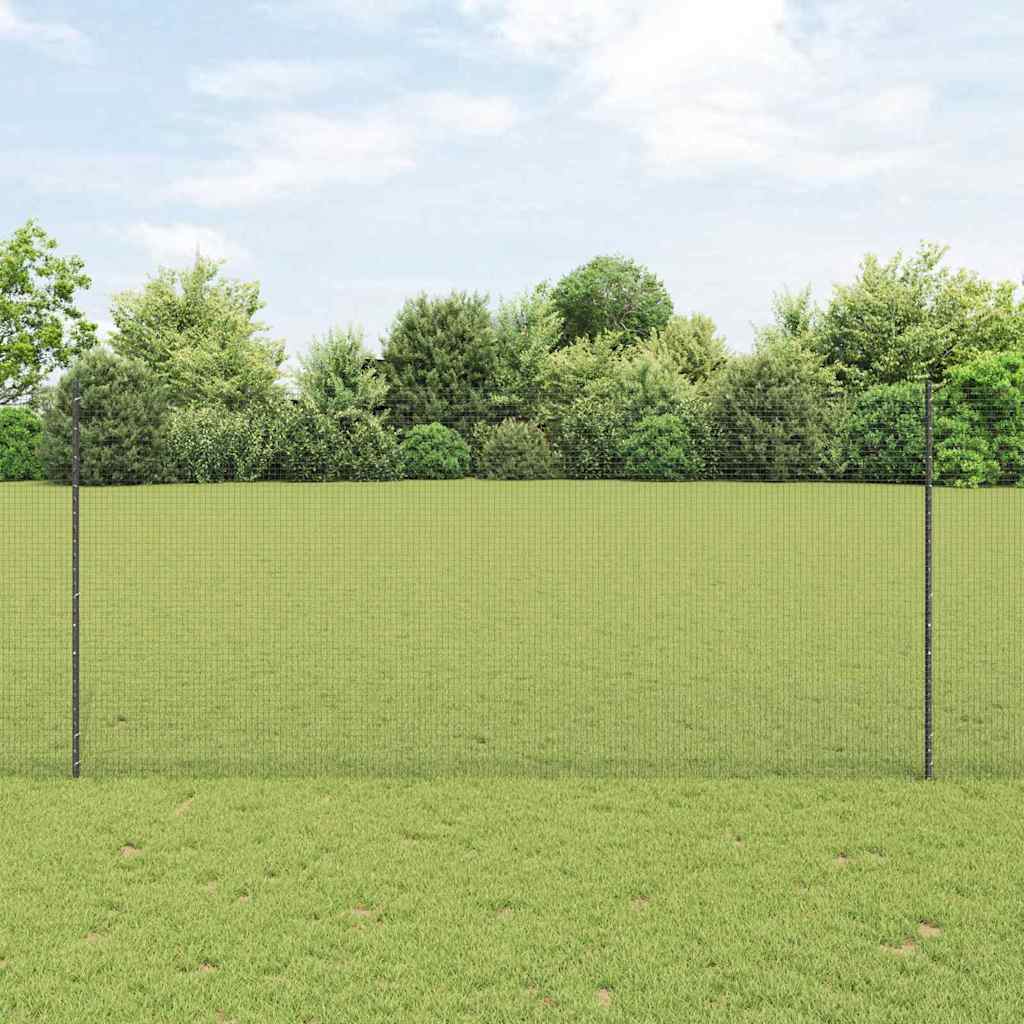 Sveiset trådgjerde med stolper 10 x 1,4 m PVC-belagt stål Grå