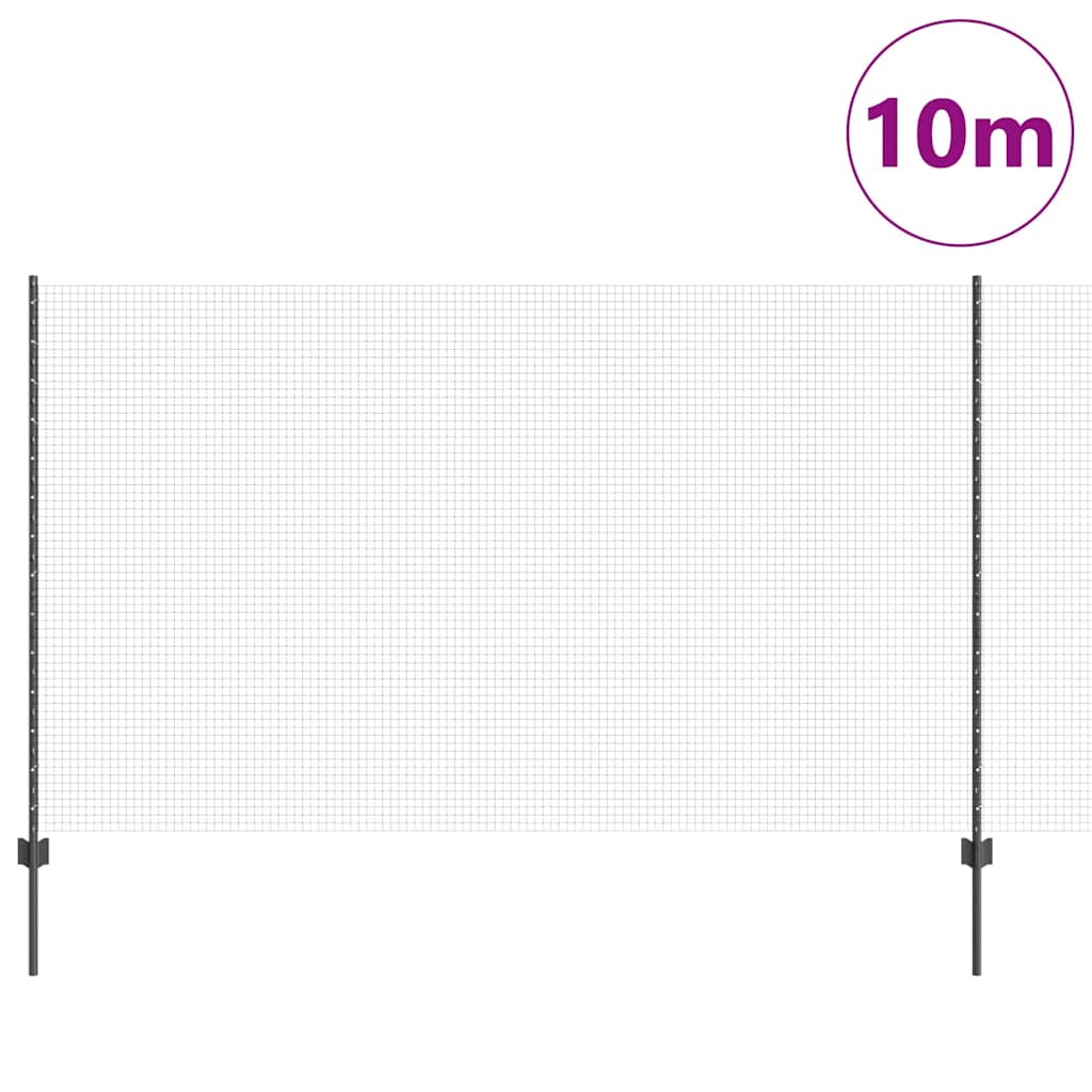 Sveiset trådgjerde med stolper 10 x 1,4 m PVC-belagt stål Grå