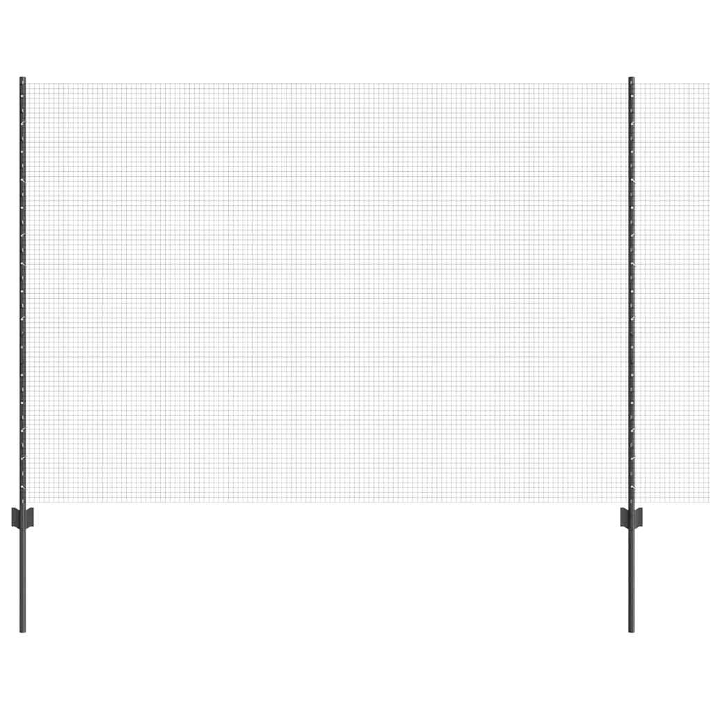 Sveiset trådgjerde med stolper 10 x 1,6 m PVC-belagt stål Grå