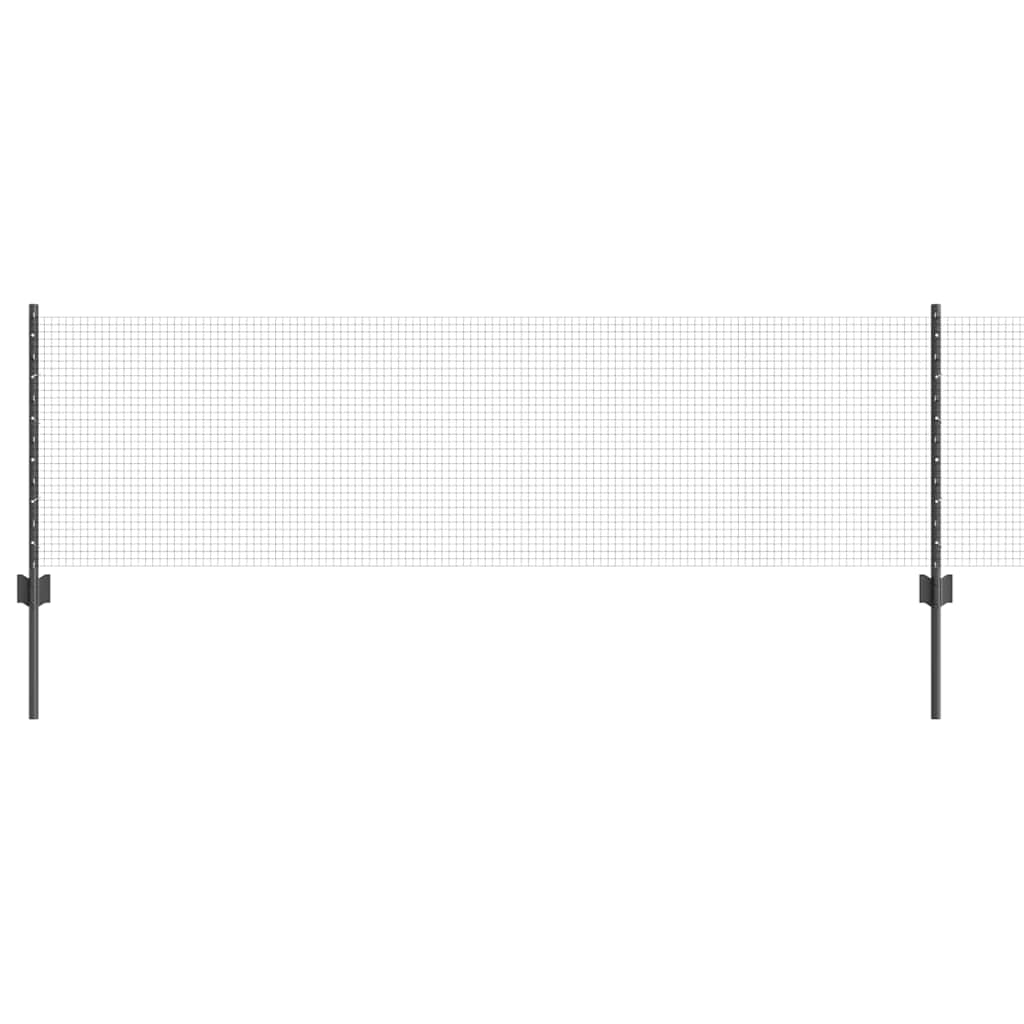 Sveiset trådgjerde med stolper 25 x 0,6 m PVC-belagt stål Grå