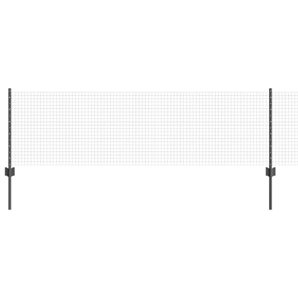 Sveiset trådgjerde med stolper 25 x 0,6 m PVC-belagt stål Grå