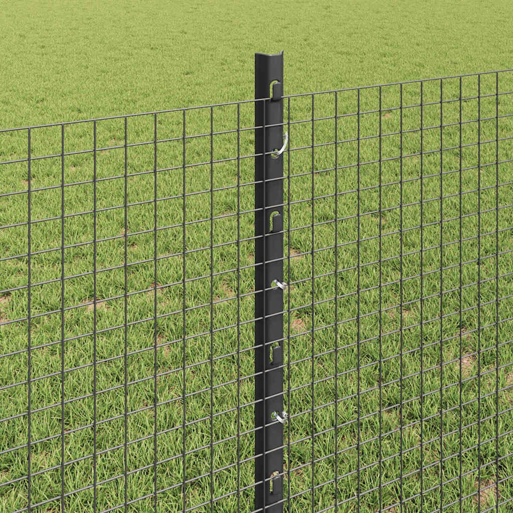 Sveiset trådgjerde med stolper 25 x 0,8 m PVC-belagt stål Grå