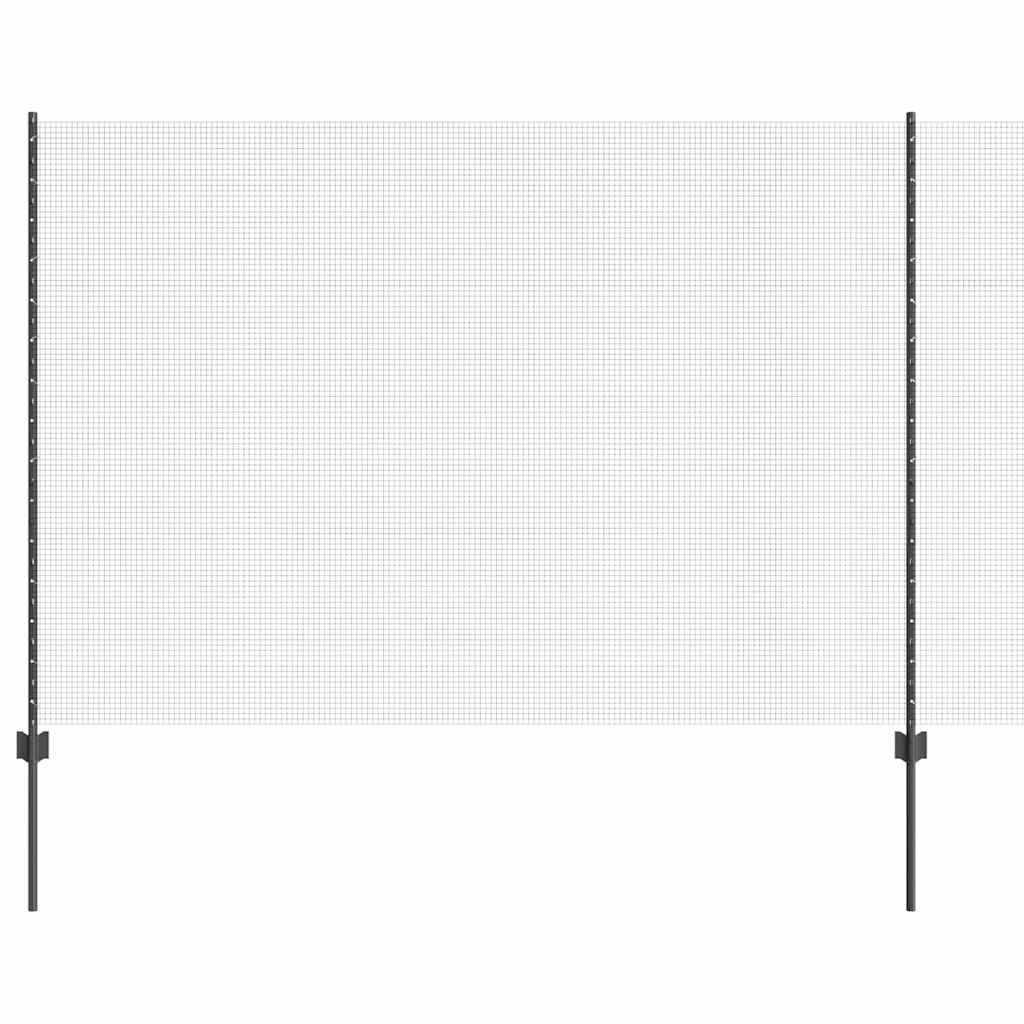 Sveiset trådgjerde med stolper 25 x 1,6 m PVC-belagt stål Grå