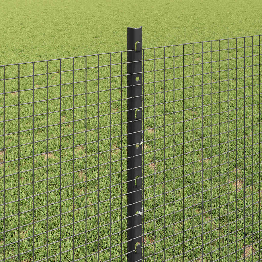 Sveiset trådgjerde med stolper 50 x 0,8 m PVC-belagt stål Grå