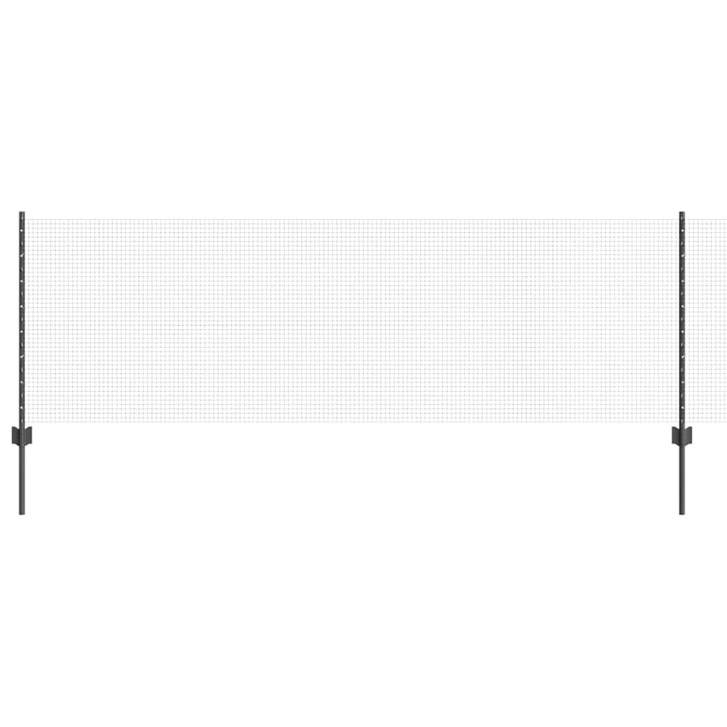 Sveiset trådgjerde med stolper 50 x 0,8 m PVC-belagt stål Grå