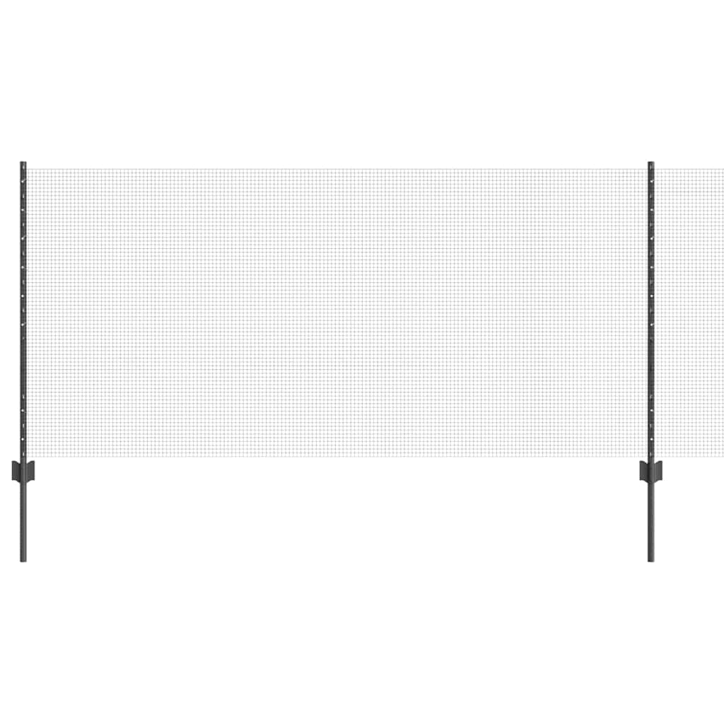 Sveiset trådgjerde med stolper 50 x 1 m PVC-belagt stål Grå