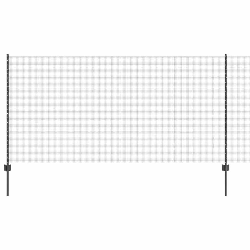 Sveiset trådgjerde med stolper 50 x 1,2 m PVC-belagt stål Grå