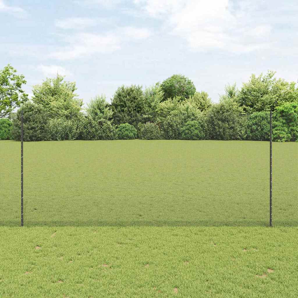 Sveiset trådgjerde med stolper 50 x 1,4 m PVC-belagt stål Grå